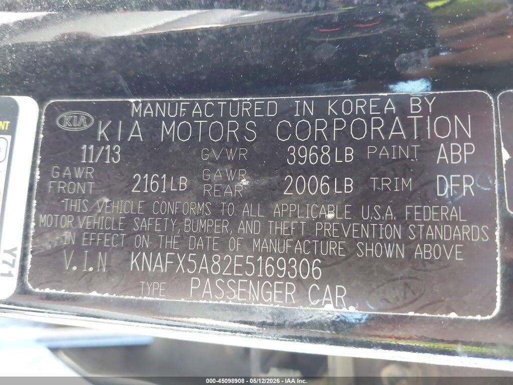 KNAFX5A82E5169306 2014 KIA FORTE photo no. 9
