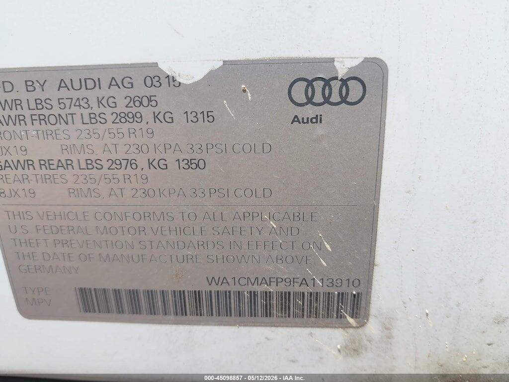 WA1CMAFP9FA113910 2015 AUDI Q5 photo no. 9