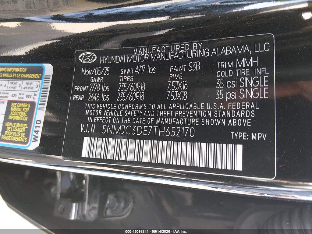 5NMJC3DE7TH652170 2026 HYUNDAI TUCSON photo no. 9