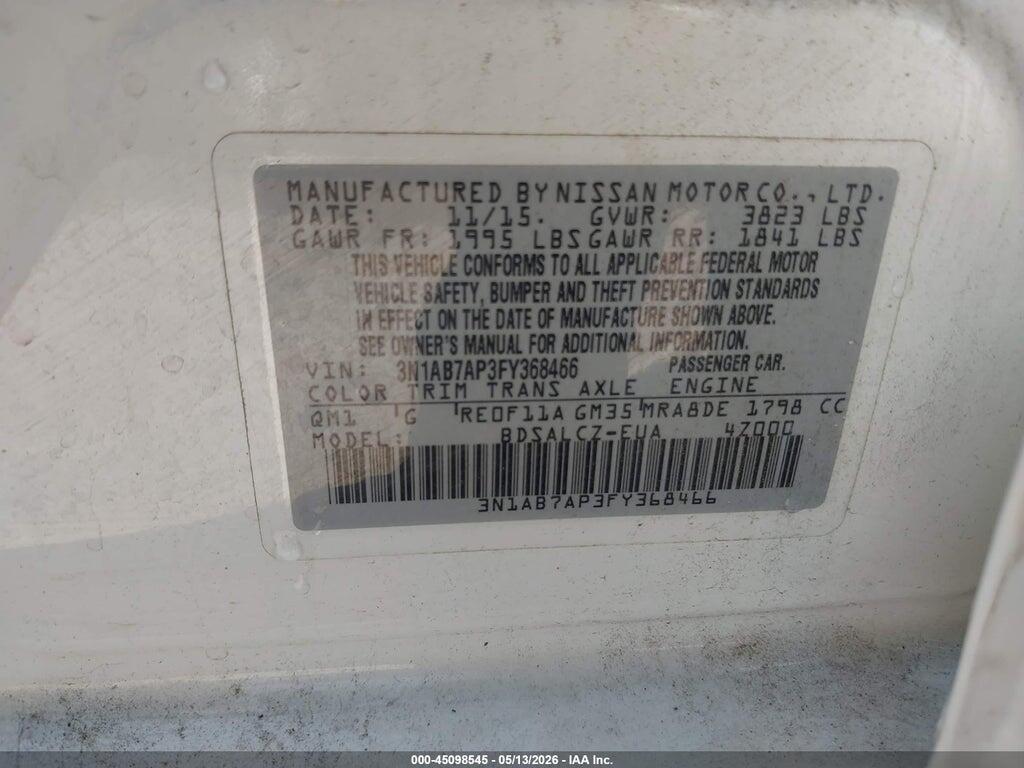 3N1AB7AP3FY368466 2015 NISSAN SENTRA photo no. 9