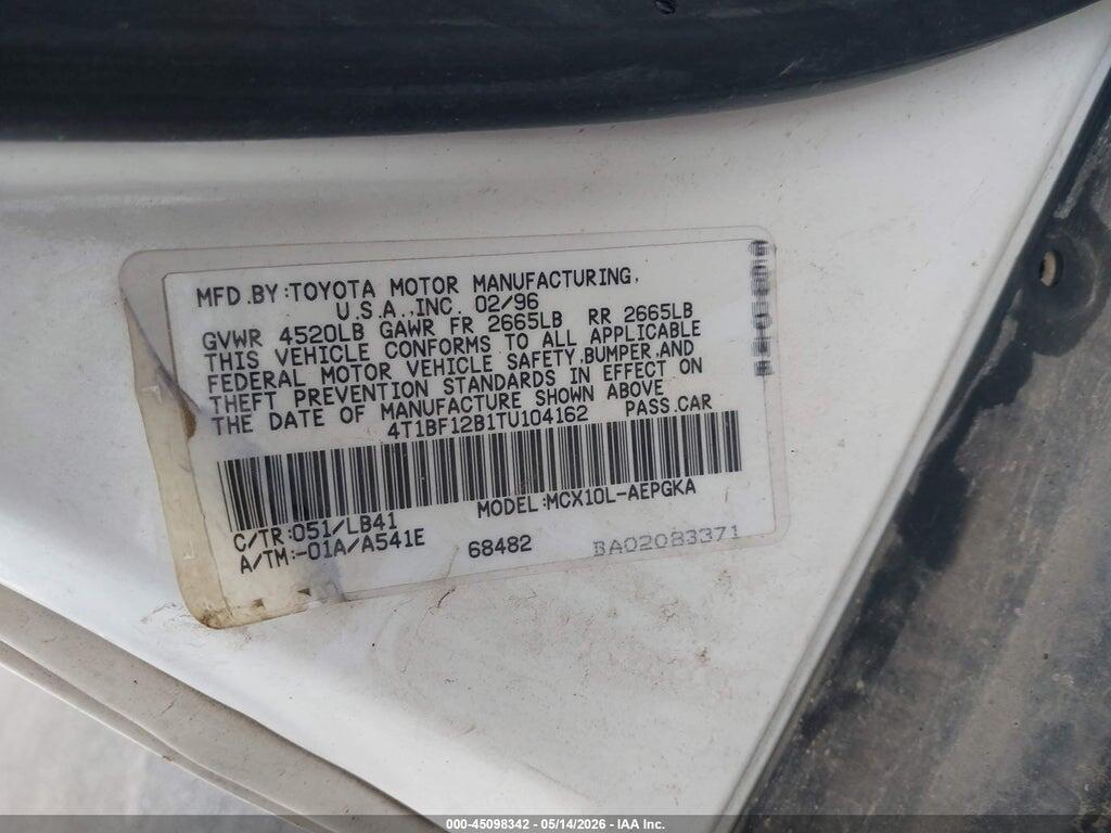 4T1BF12B1TU104162 1996 TOYOTA AVALON photo no. 9