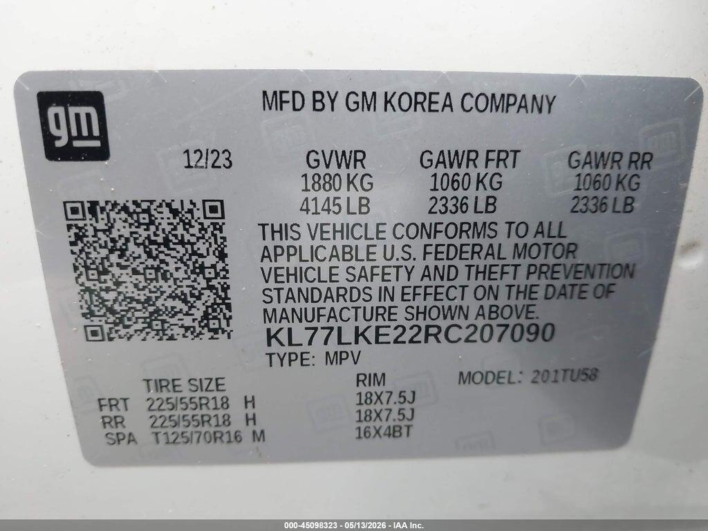 KL77LKE22RC207090 2024 CHEVROLET TRAX photo no. 9