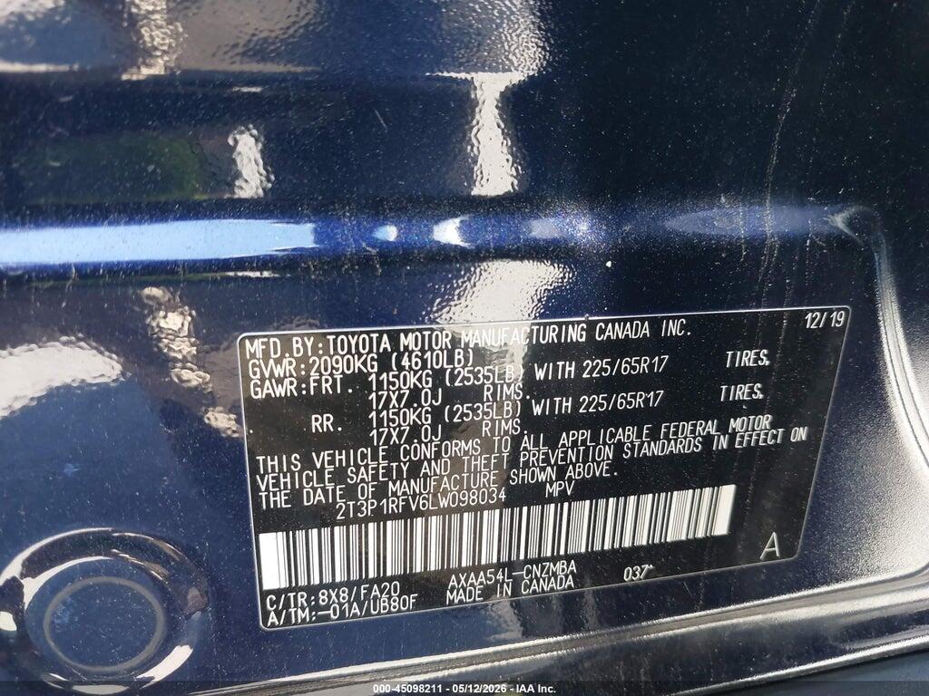 2T3P1RFV6LW098034 2020 TOYOTA RAV4 photo no. 9