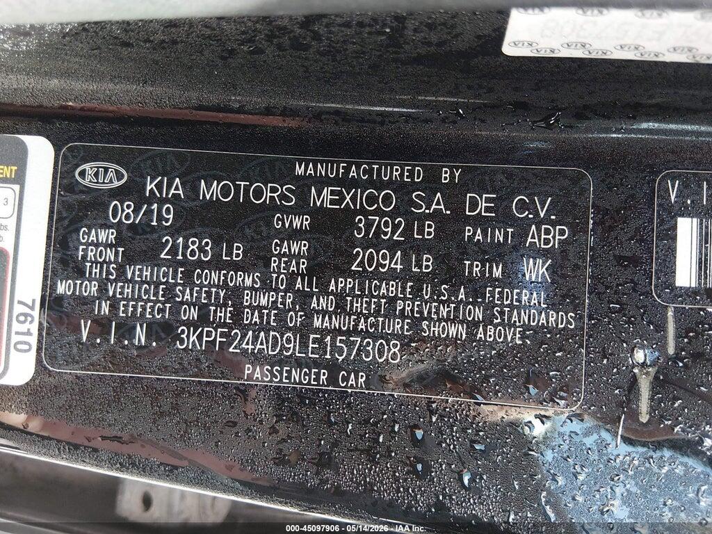 3KPF24AD9LE157308 2020 KIA FORTE photo no. 9