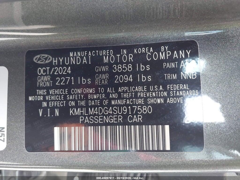 KMHLM4DG4SU917580 2025 HYUNDAI ELANTRA photo no. 9