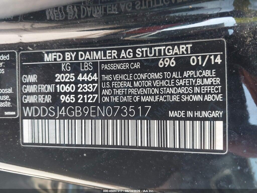 WDDSJ4GB9EN073517 2014 MERCEDES-BENZ CLA 250 photo no. 9