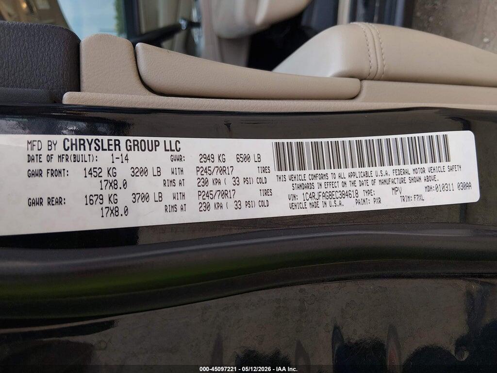 1C4RJFAG8EC384618 2014 JEEP GRAND CHEROKEE photo no. 9