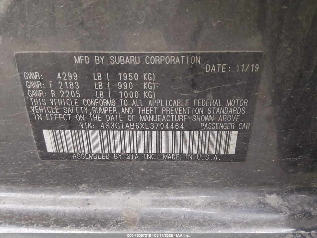 4S3GTAB6XL3704464 2020 SUBARU IMPREZA photo no. 9