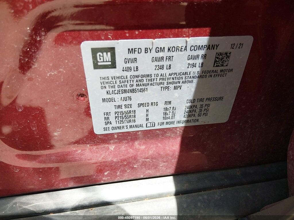 KL4CJESM4NB514561 2022 BUICK ENCORE photo no. 9