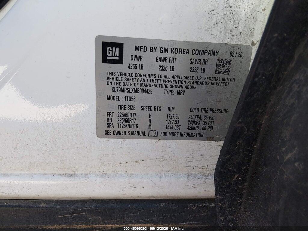 KL79MPSLXMB004429 2021 CHEVROLET TRAILBLAZER photo no. 9