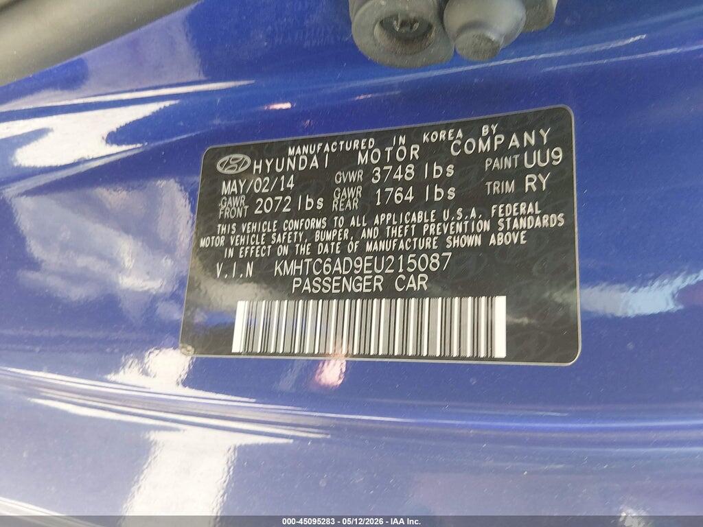 KMHTC6AD9EU215087 2014 HYUNDAI VELOSTER photo no. 9