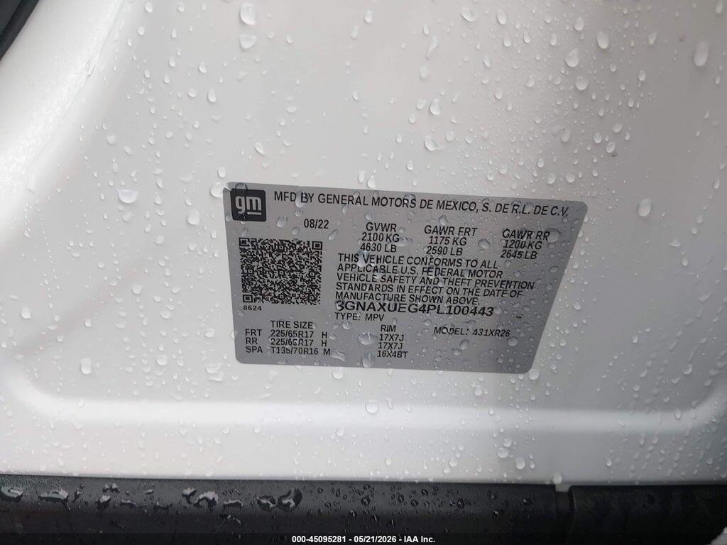 3GNAXUEG4PL100443 2023 CHEVROLET EQUINOX photo no. 9