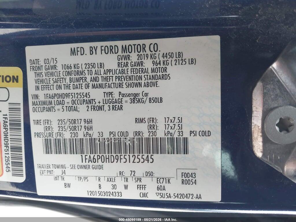 1FA6P0HD9F5125545 2015 FORD FUSION photo no. 9