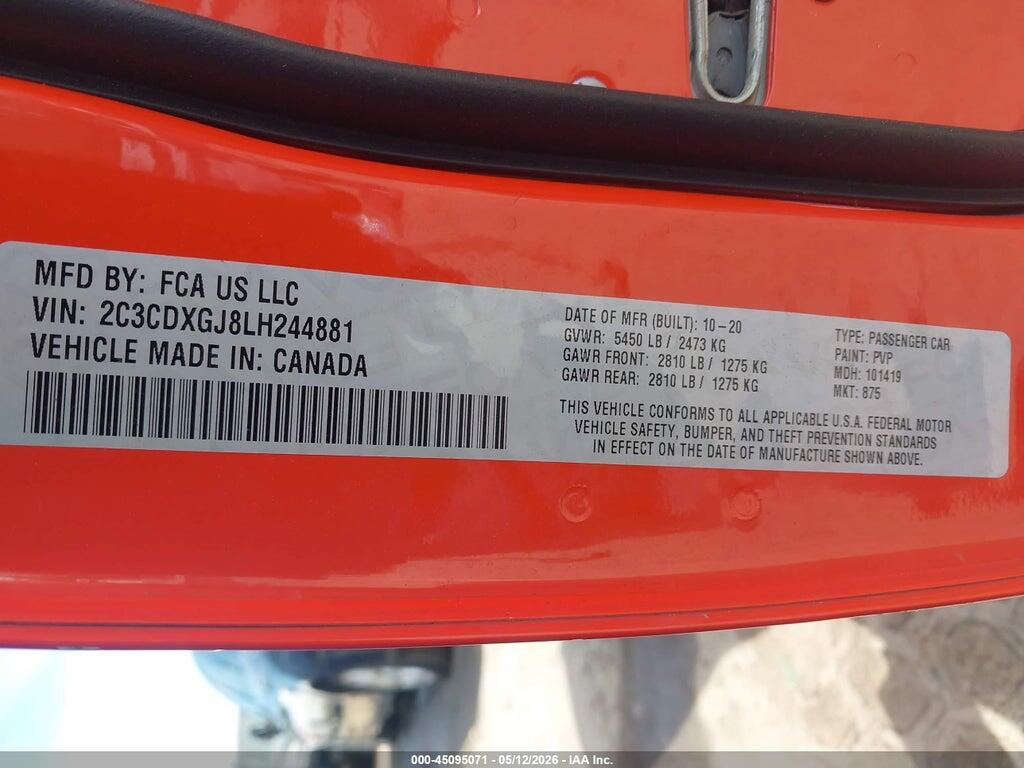 2C3CDXGJ8LH244881 2020 DODGE CHARGER photo no. 9