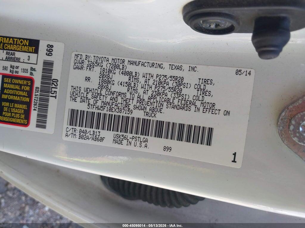 5TFHW5F10EX387159 2014 TOYOTA TUNDRA photo no. 9
