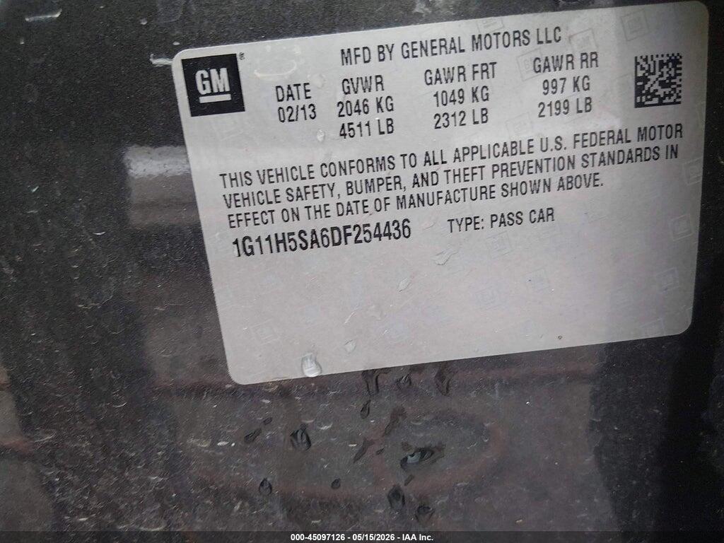 1G11H5SA6DF254436 2013 CHEVROLET MALIBU photo no. 9