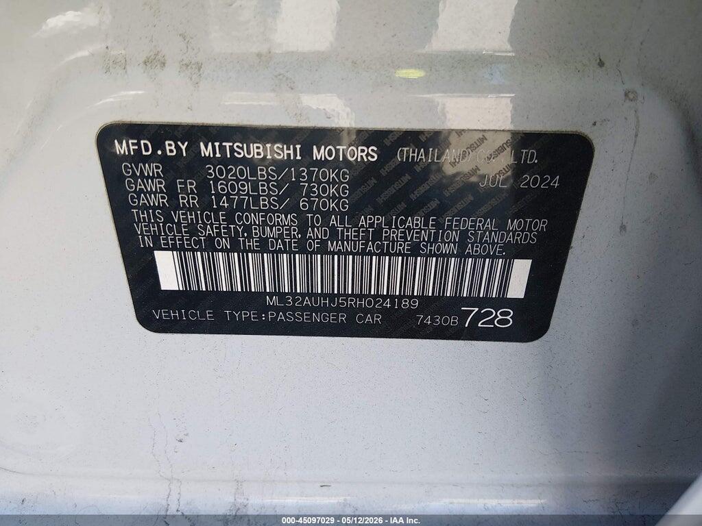 ML32AUHJ5RH024189 2024 MITSUBISHI MIRAGE photo no. 9