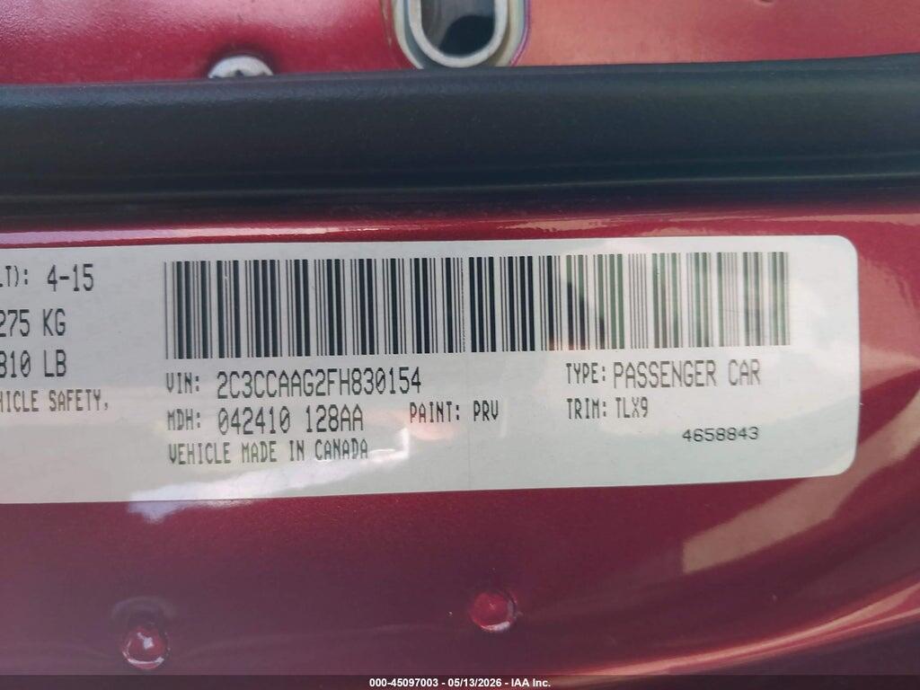 2C3CCAAG2FH830154 2015 CHRYSLER 300 photo no. 9