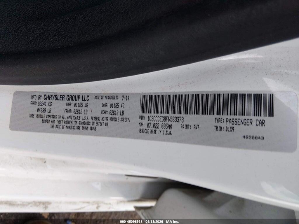 1C3CCCEG8FN563373 2015 CHRYSLER 200 photo no. 9