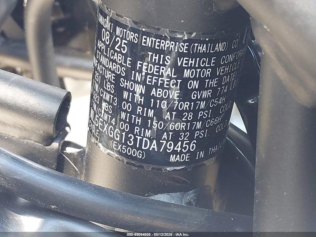 ML5EXGG13TDA79456 2026 KAWASAKI EX500 photo no. 10
