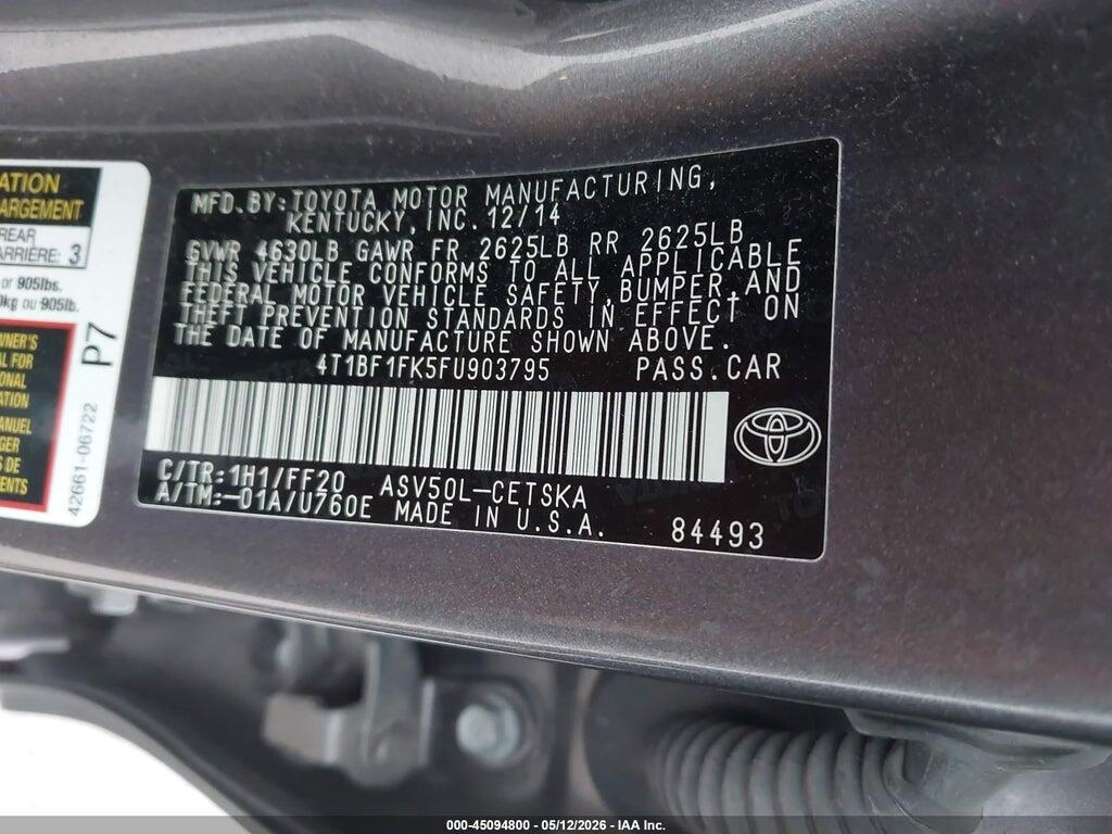 4T1BF1FK5FU903795 2015 TOYOTA CAMRY photo no. 9