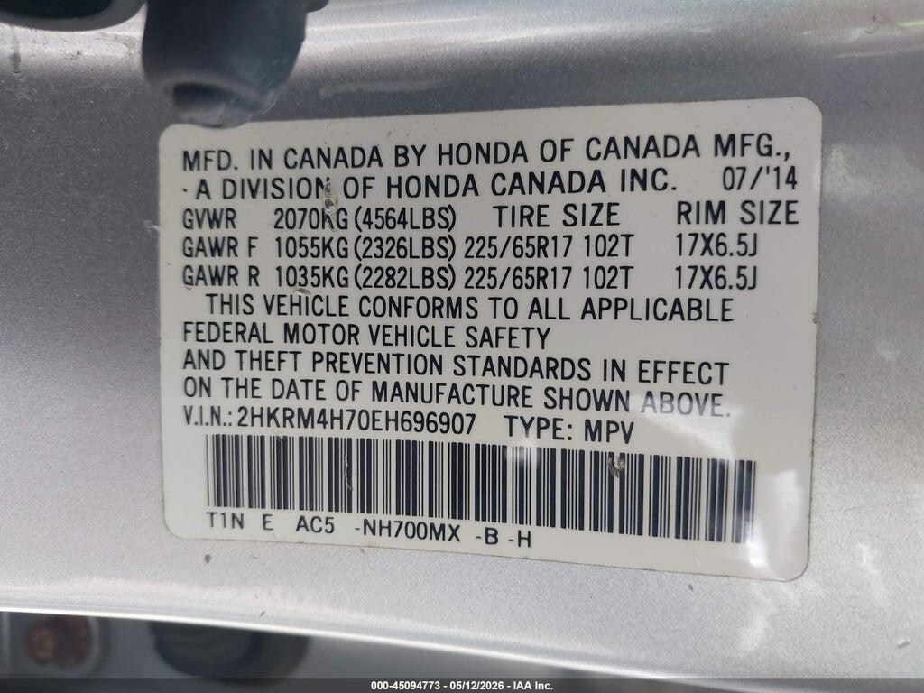 2HKRM4H70EH696907 2014 HONDA CR-V photo no. 9