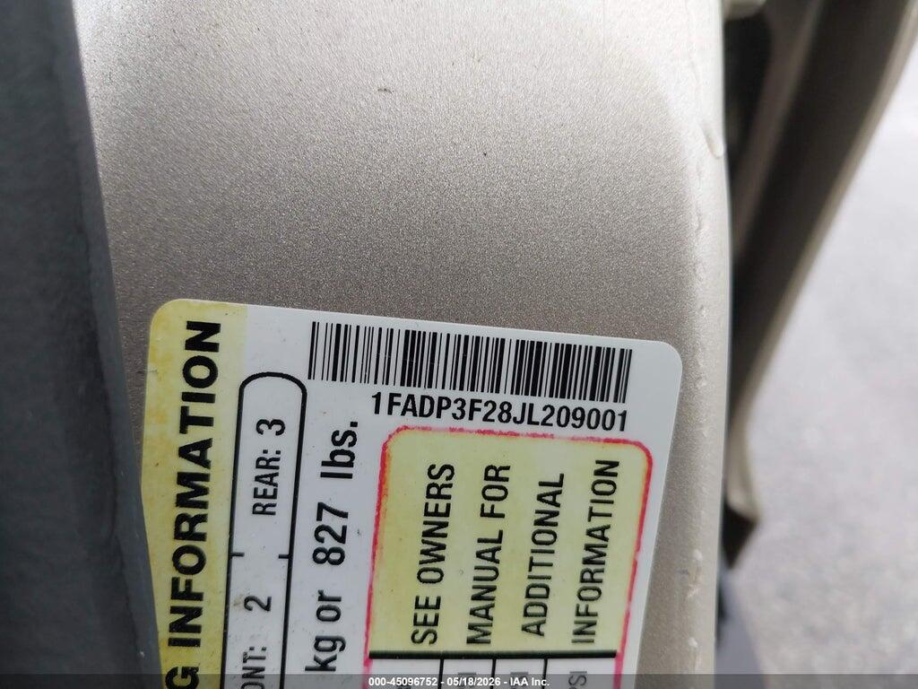 1FADP3F28JL209001 2018 FORD FOCUS photo no. 9