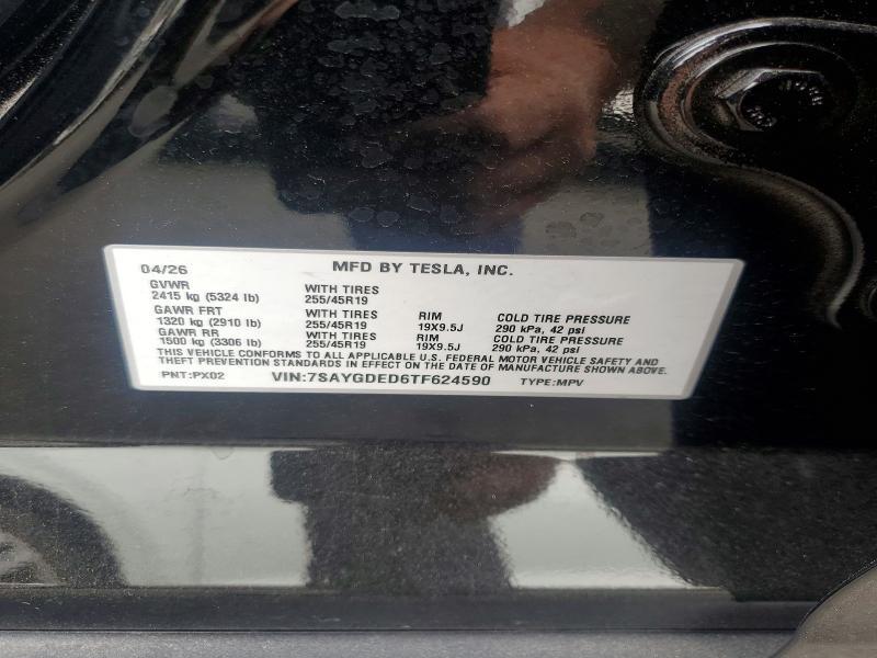 7SAYGDED6TF624590 2026 TESLA MODEL Y photo no. 12