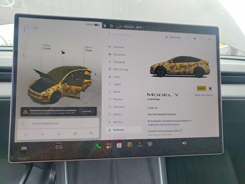 7SAYGDED6TF624590 2026 TESLA MODEL Y photo no. 9