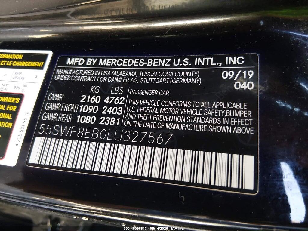 55SWF8EB0LU327567 2020 MERCEDES-BENZ C 300 photo no. 9