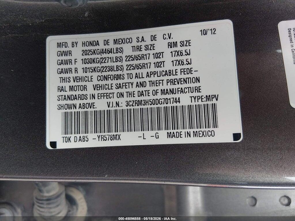3CZRM3H50DG701744 2013 HONDA CR-V photo no. 9