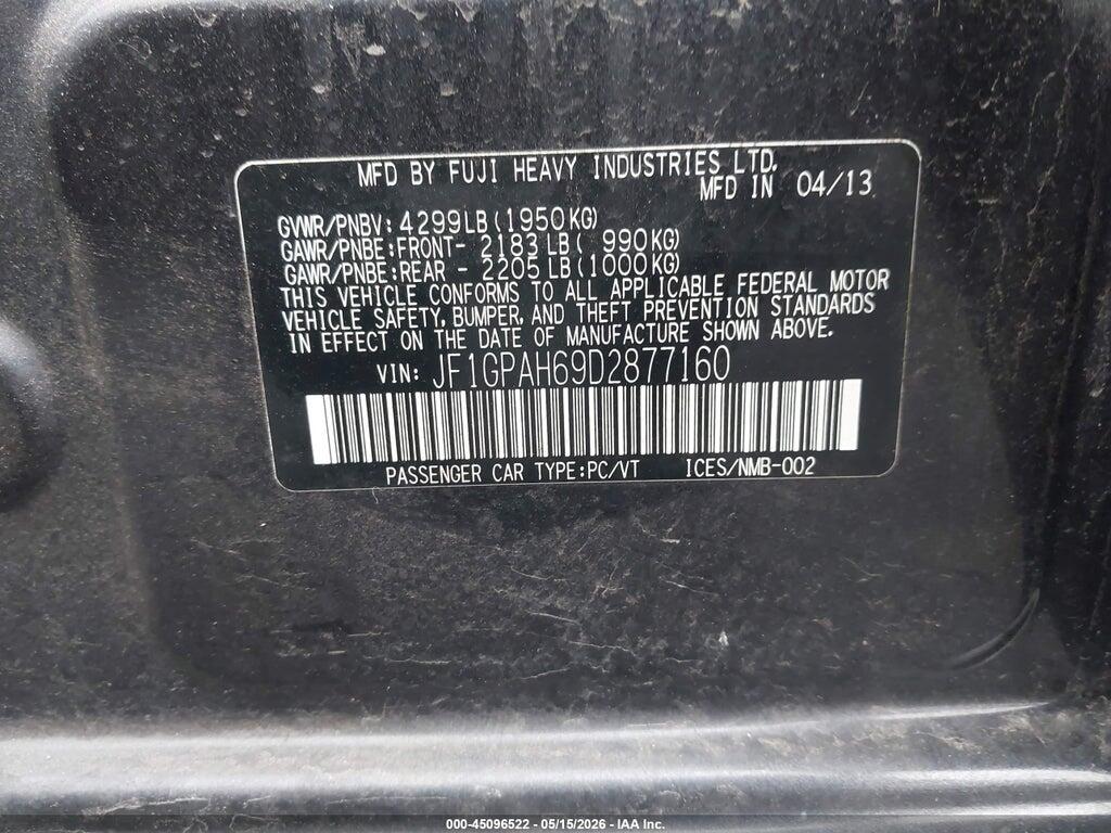 JF1GPAH69D2877160 2013 SUBARU IMPREZA photo no. 9