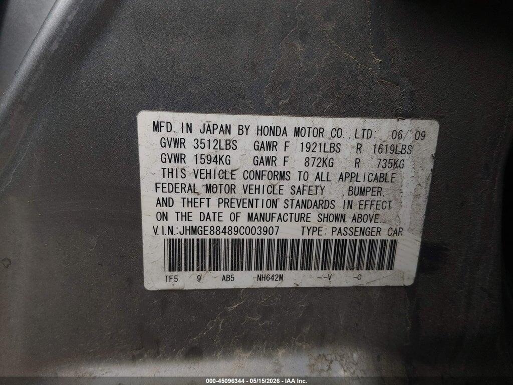 JHMGE88489C003907 2009 HONDA FIT photo no. 9