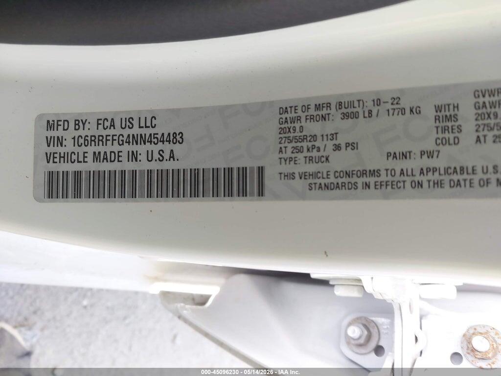 1C6RRFFG4NN454483 2022 RAM 1500 photo no. 9