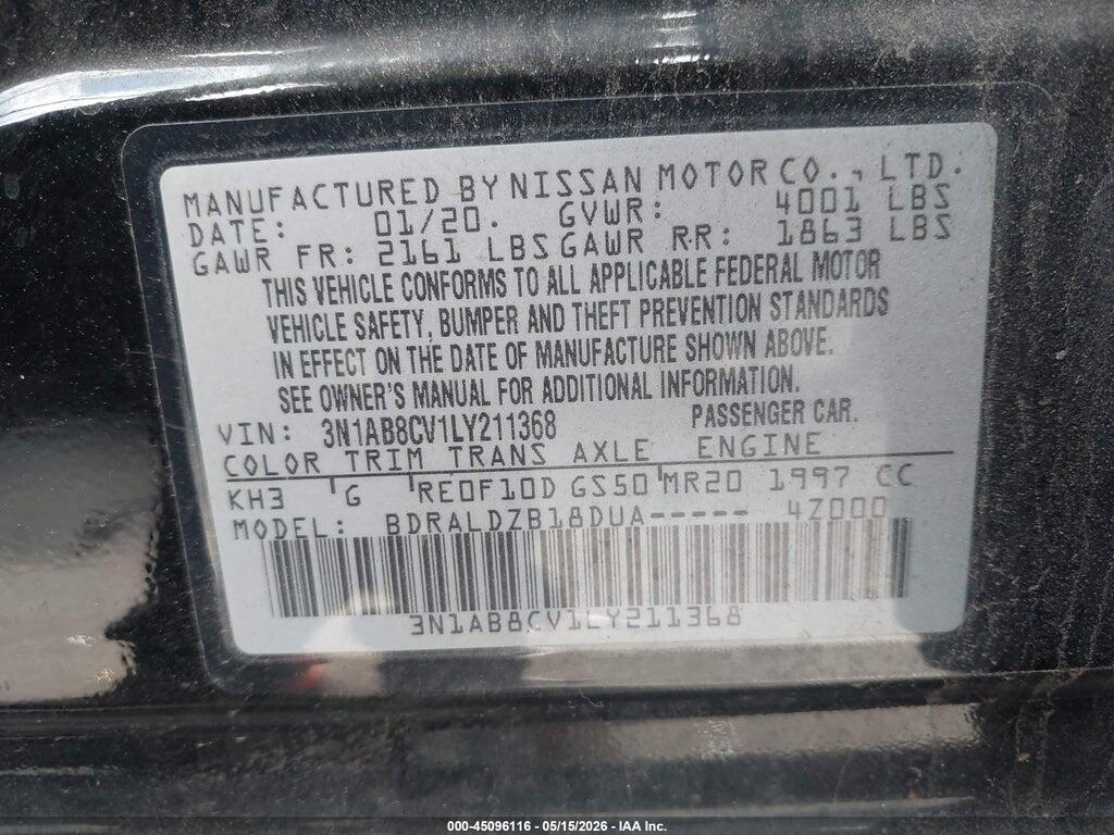 3N1AB8CV1LY211368 2020 NISSAN SENTRA photo no. 9