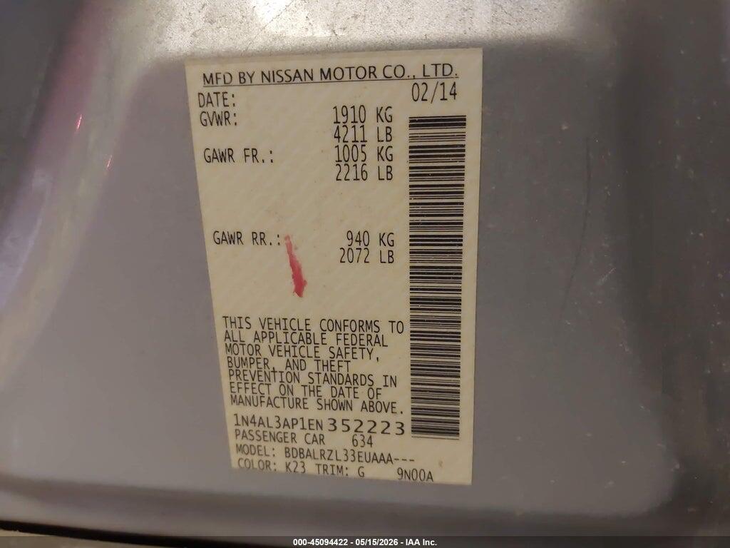 1N4AL3AP1EN352223 2014 NISSAN ALTIMA photo no. 9