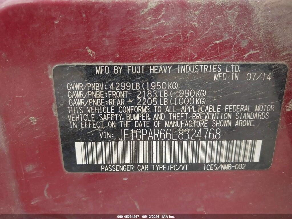 JF1GPAR66E8324768 2014 SUBARU IMPREZA photo no. 9