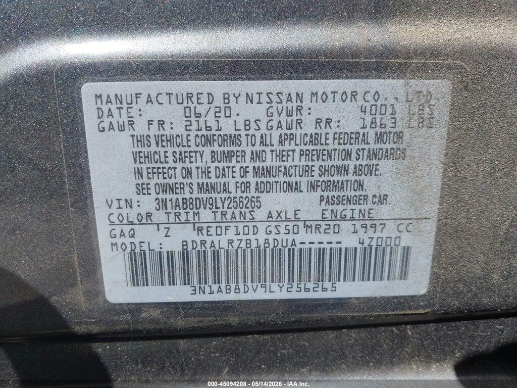 3N1AB8DV9LY256265 2020 NISSAN SENTRA photo no. 9
