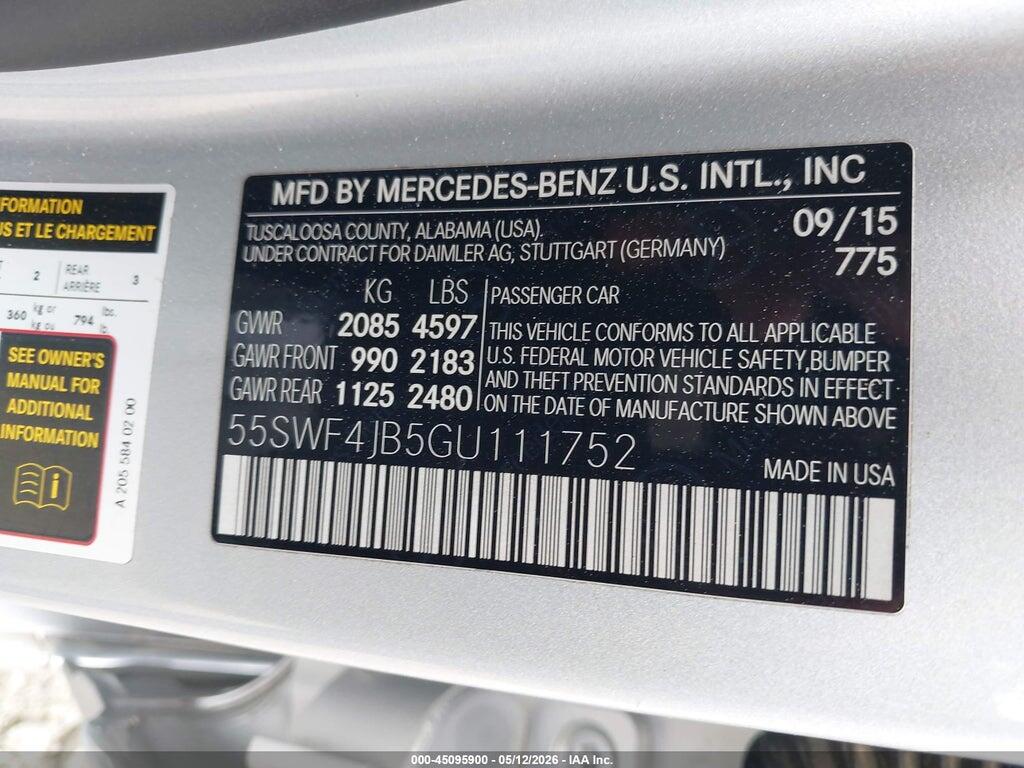 55SWF4JB5GU111752 2016 MERCEDES-BENZ C 300 photo no. 9