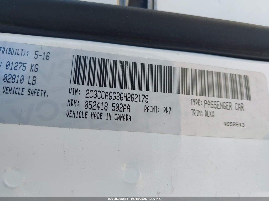 2C3CCAGG3GH262179 2016 CHRYSLER 300 photo no. 9