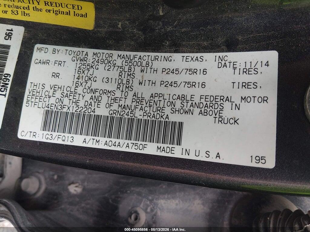 5TFLU4EN3FX122204 2015 TOYOTA TACOMA photo no. 9