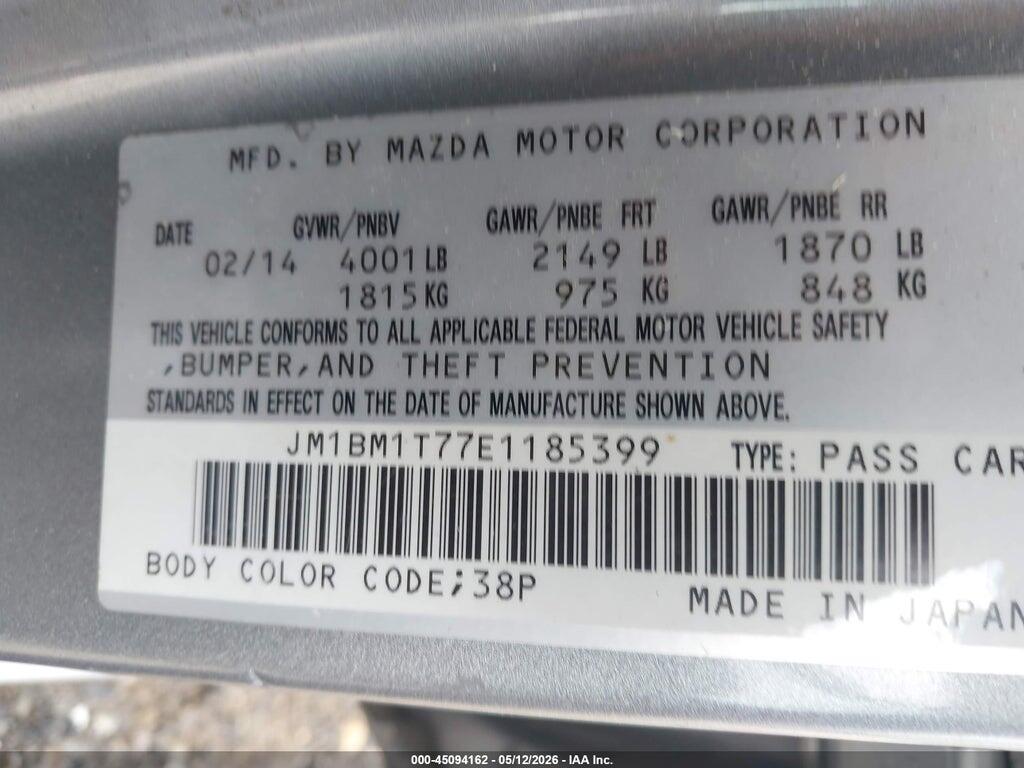 JM1BM1T77E1185399 2014 MAZDA MAZDA3 photo no. 9