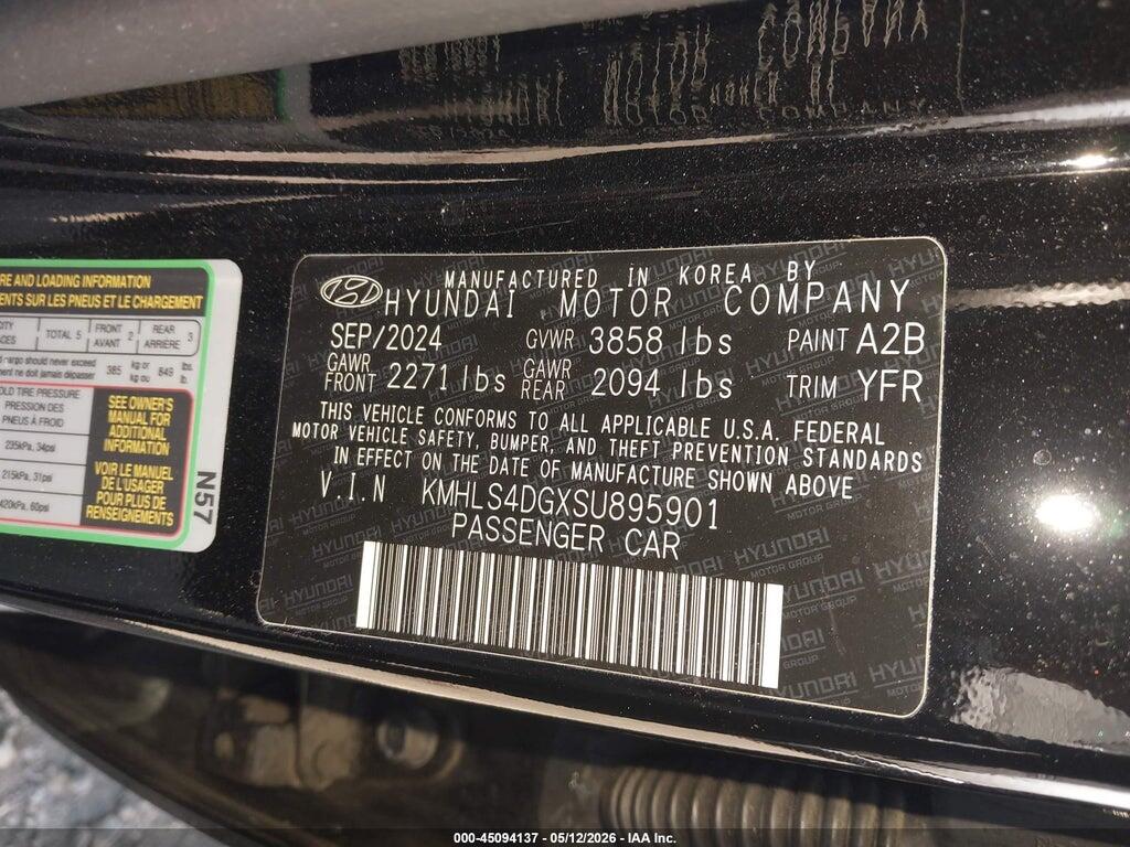 KMHLS4DGXSU895901 2025 HYUNDAI ELANTRA photo no. 9