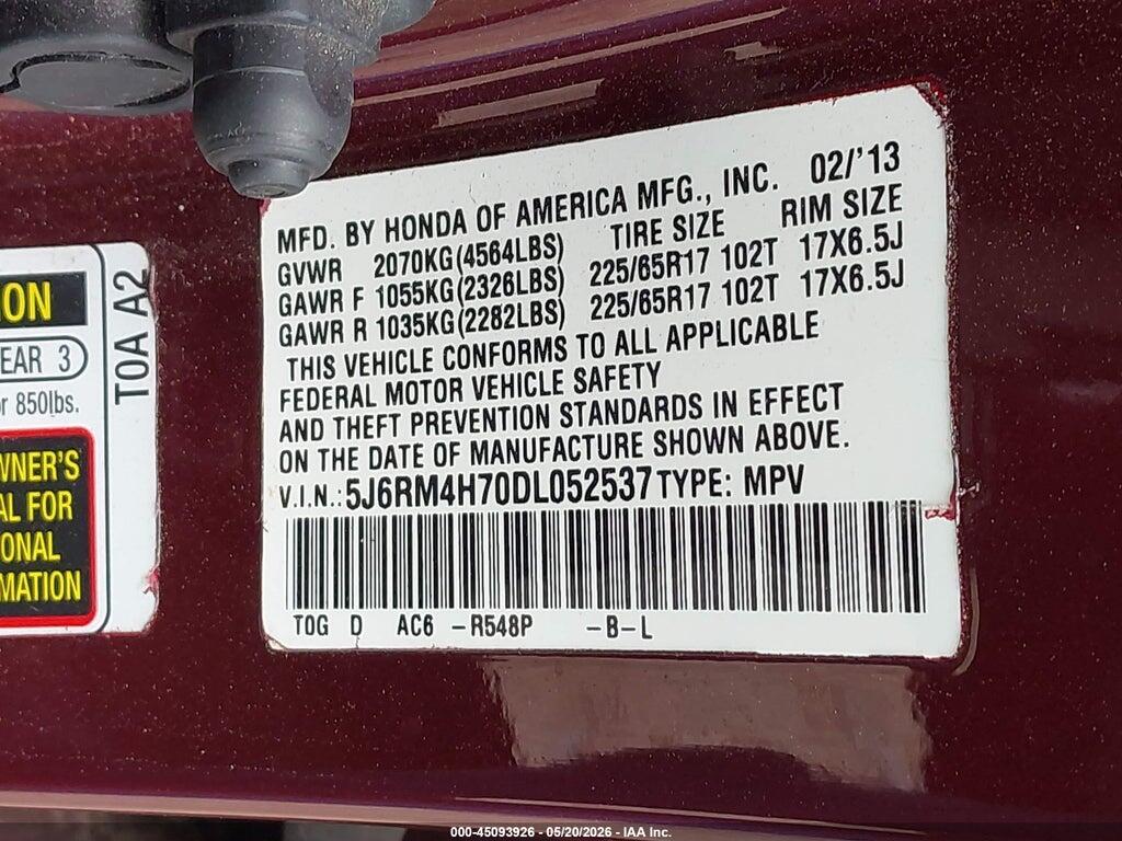 5J6RM4H70DL052537 2013 HONDA CR-V photo no. 9