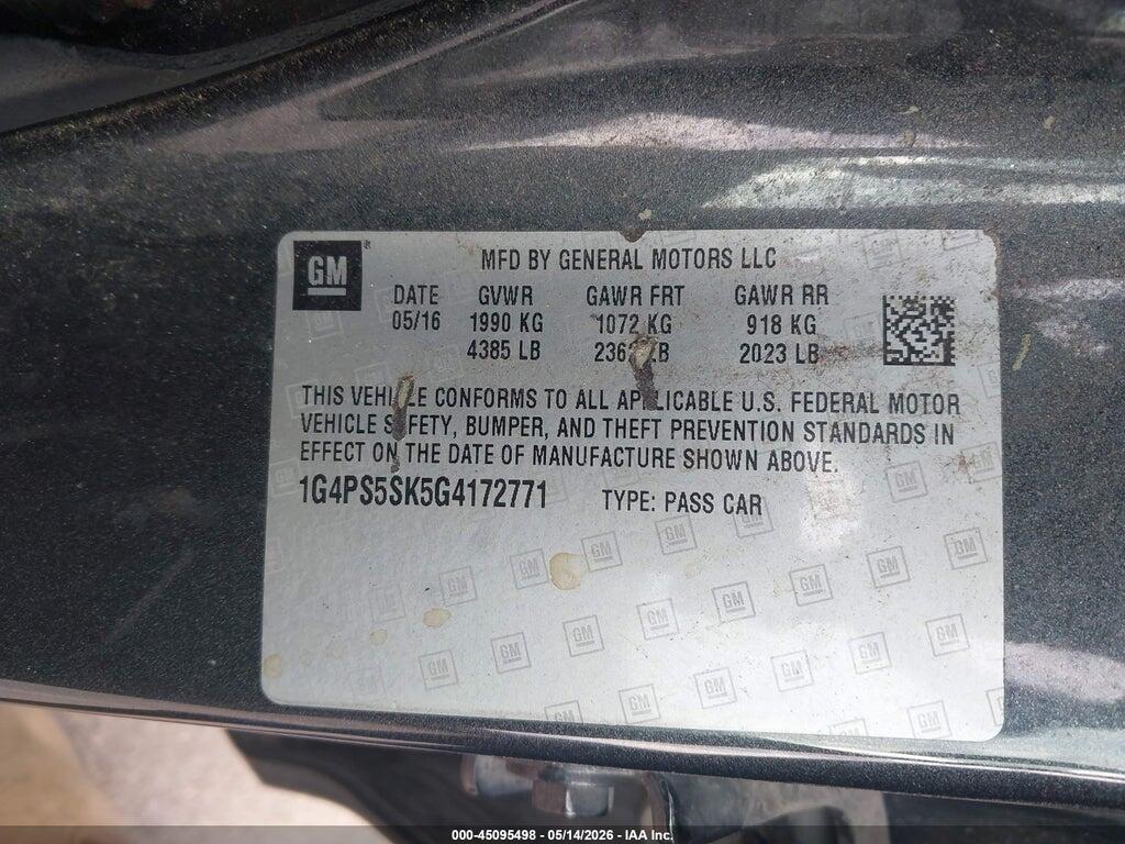 1G4PS5SK5G4172771 2016 BUICK VERANO photo no. 9