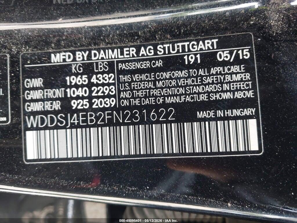 WDDSJ4EB2FN231622 2015 MERCEDES-BENZ CLA 250 photo no. 9