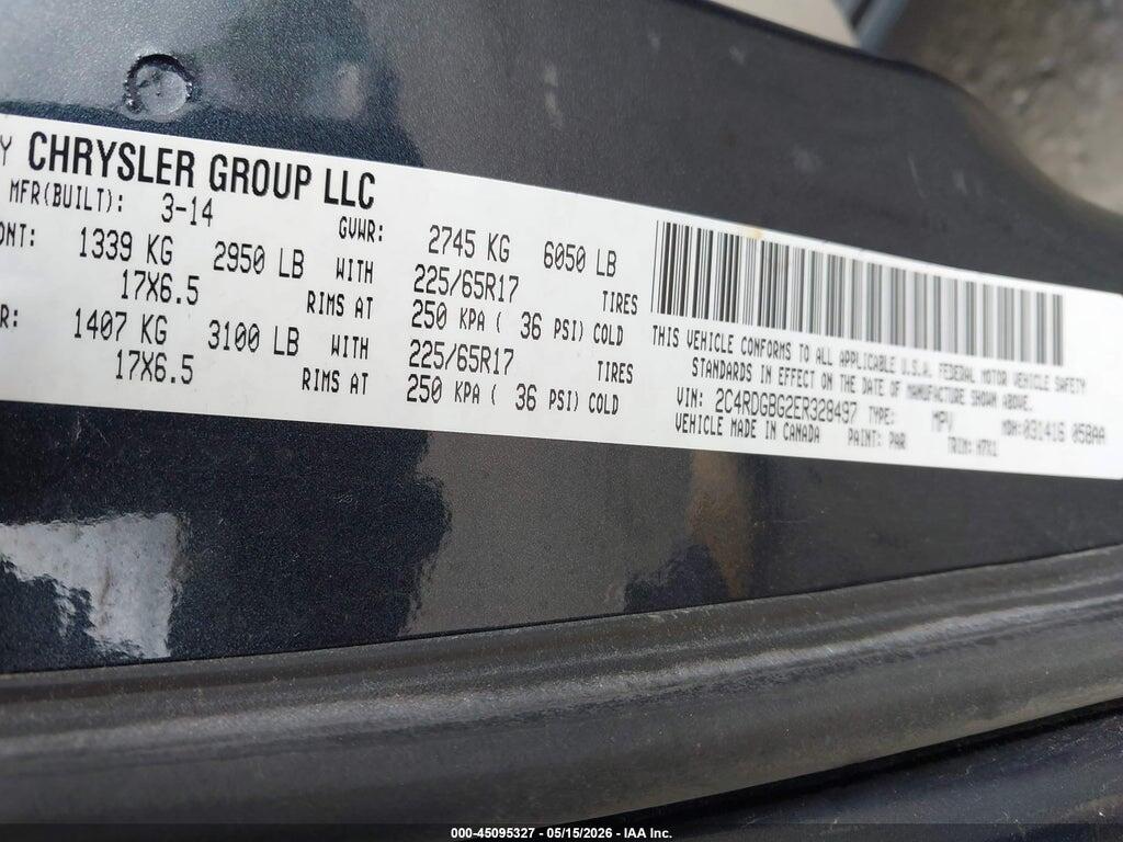 2C4RDGBG2ER328497 2014 DODGE GRAND CARAVAN photo no. 9
