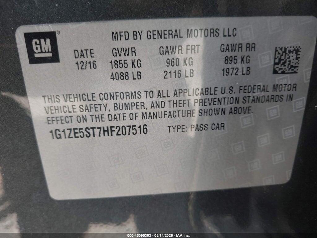 1G1ZE5ST7HF207516 2017 CHEVROLET MALIBU photo no. 9