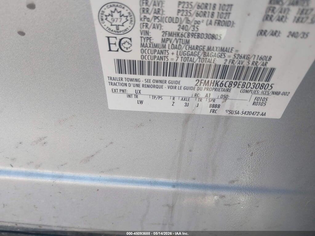 2FMHK6C89EBD30805 2014 FORD FLEX photo no. 9