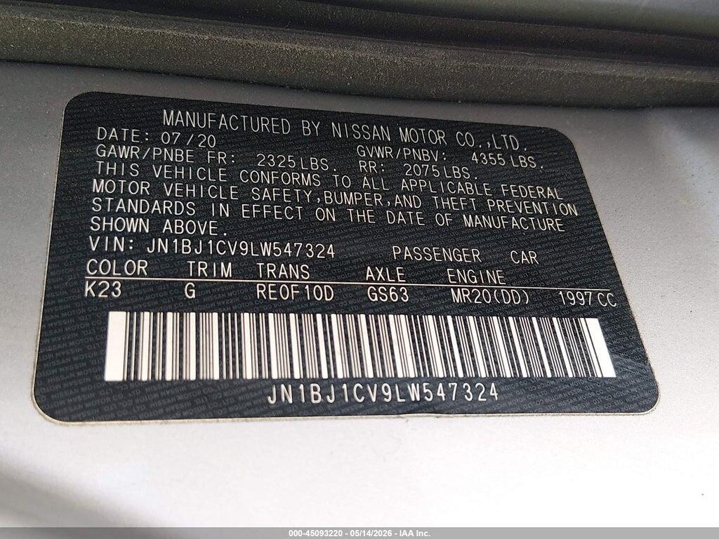 JN1BJ1CV9LW547324 2020 NISSAN ROGUE SPORT photo no. 9